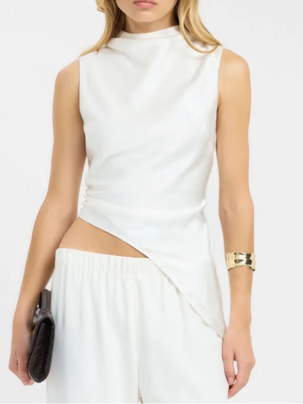 Kookaï - Palermo High Neck Top and Lace Miniskirt.